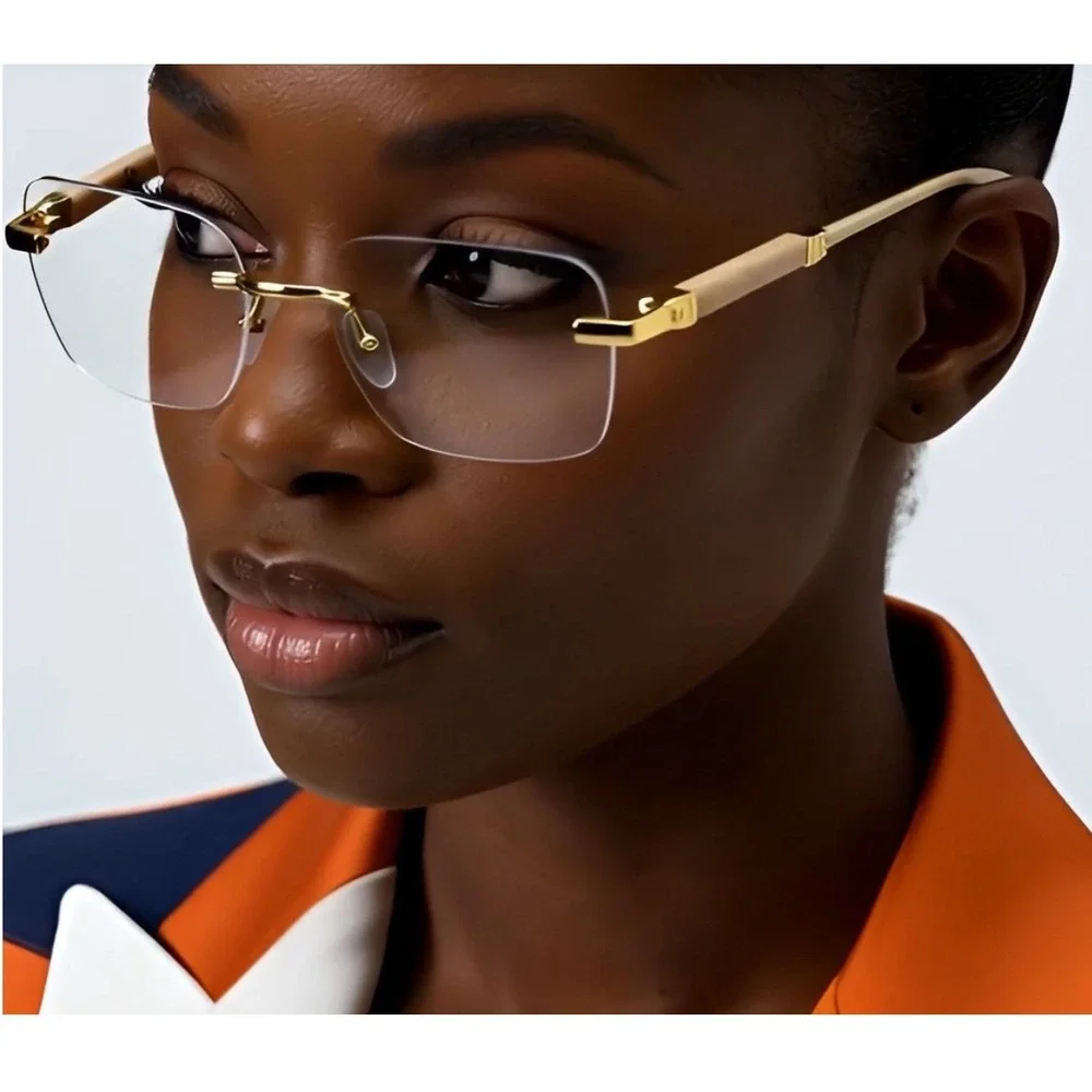 Women's Classy Elegant Retro Modern Style Clear Lens EYE GLASSES Gold Frame 2026